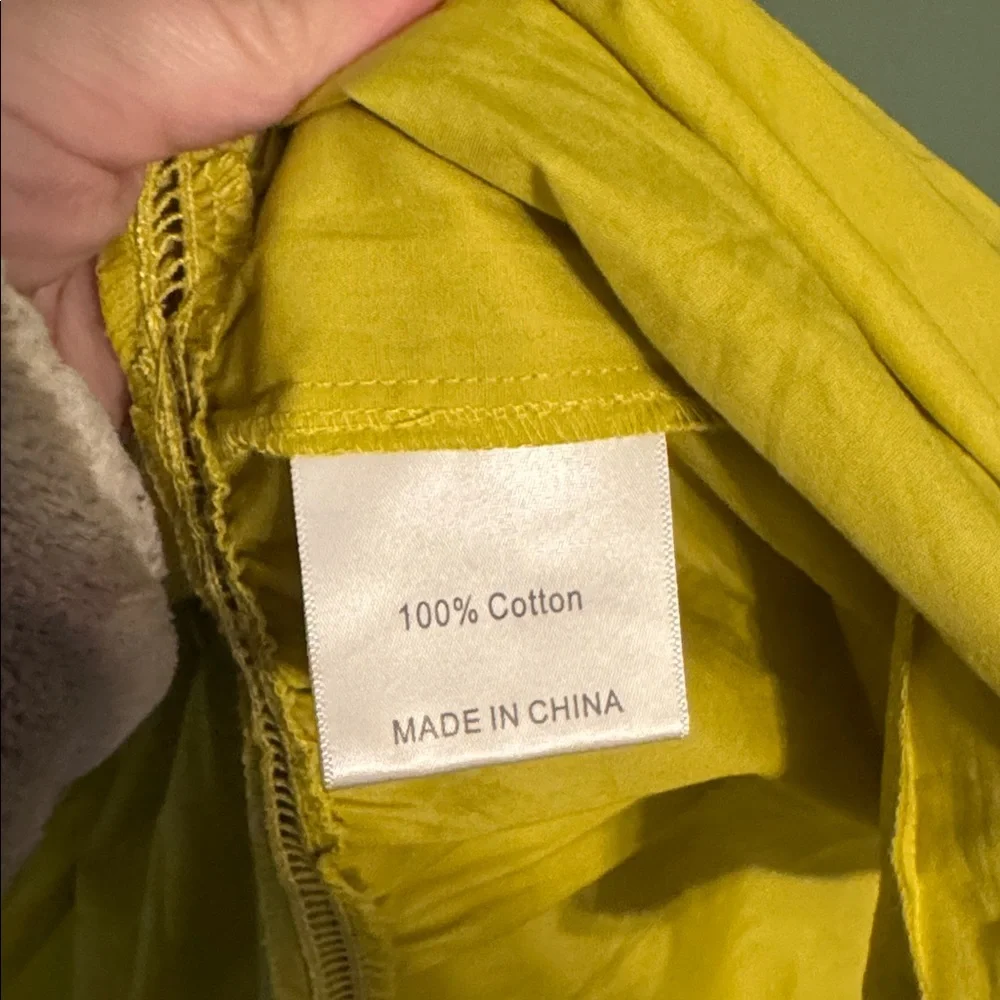 Anthropologie opt Colette smocked tiered Cotton Dress in Chartreuse Size S - Picture 6 of 8